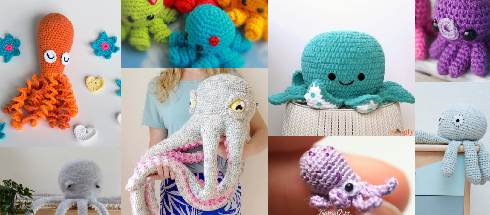 Pink Photo Prop Handmade Crochet Mini Octopus/Octopod Decoration Toy 